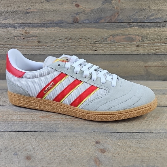 adidas Originals Busenitz Vintage Men's Shoes Suede Upper Feather Grey/Red - Picture 3 of 12